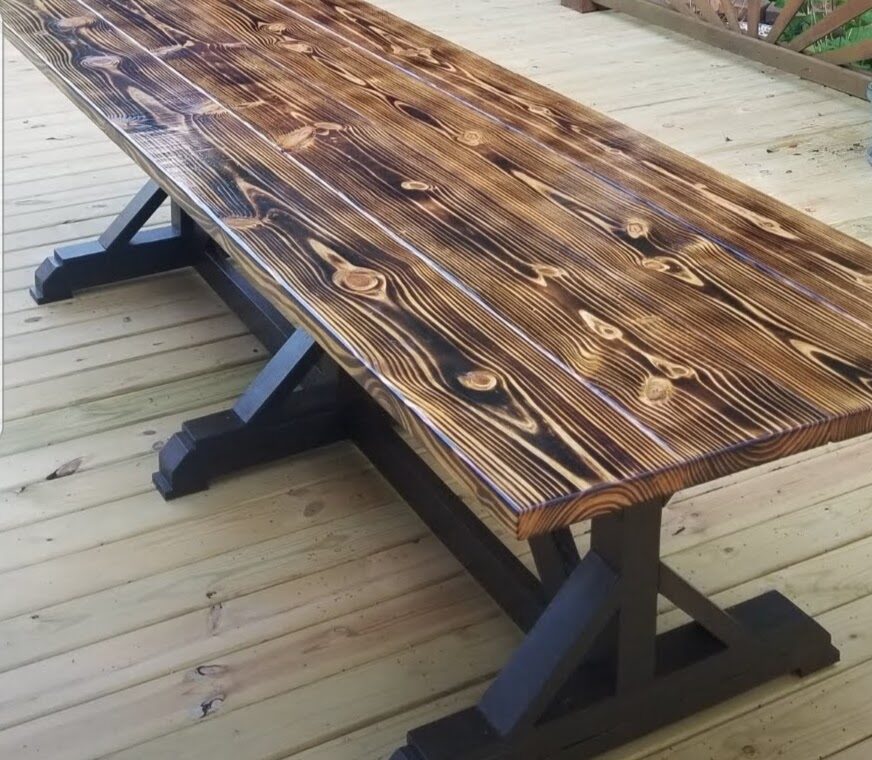 Outdoor Shou Sugi Ban dining table Outdoor Shou Sugi Ban dining table
